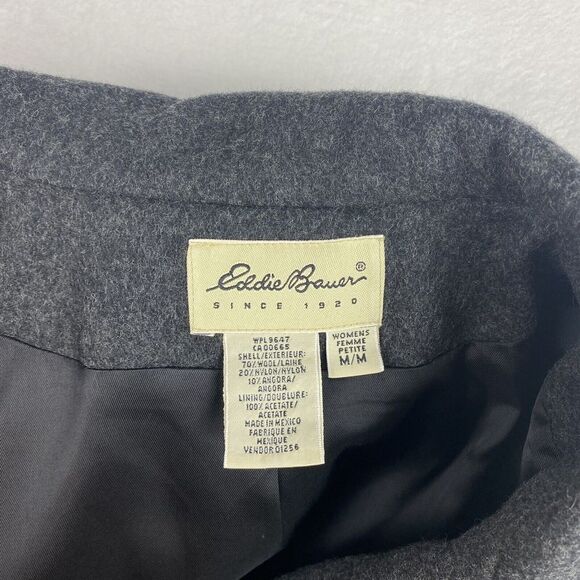 Eddie Bauer Blazer Womens Medium Petite Gray Wool Blend 3-Button Formal Jacket - Picture 7 of 8